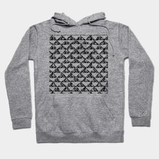 Monochrome Triangles-Textured Pattern Hoodie